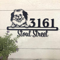 Thumbnail for Cute Tibetan Spaniel Address Sign House Number Address Plaque Dog Lovers Gift