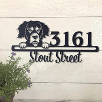 Thumbnail for Cute Black Bernese Mountain Dog    Address Sign, House Number Sign, Address Plaque, Dog Lovers Gift