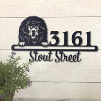 Thumbnail for Cute Tibetan Mastiff Address Sign House Number Address Plaque Dog Lovers Gift