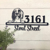 Thumbnail for Cute English Setter Address Sign House Number Address Plaque Dog Lovers Gift