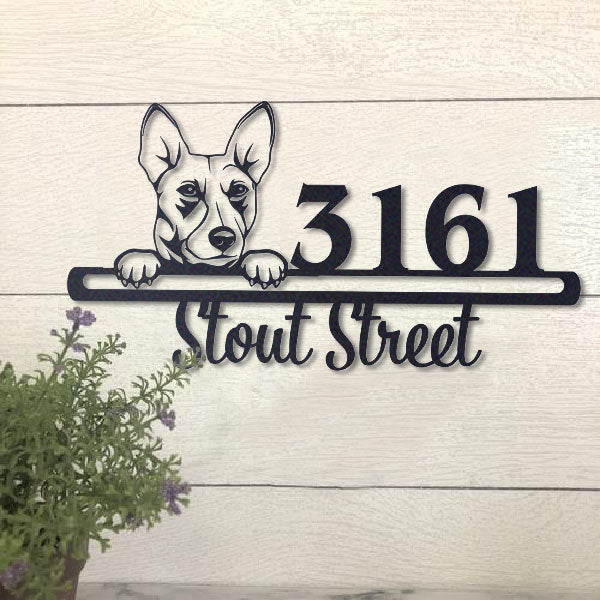 Cute Basenji    Address Sign, House Number Sign, Address Plaque, Dog Lovers Gift