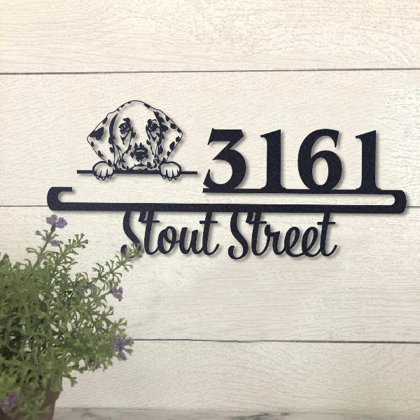 Cute Dalmatian Address Sign House Number Address Plaque Dog Lovers Gift