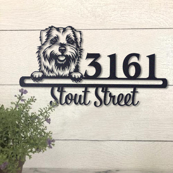 Cute Norfolk Terrier    Address Sign, House Number Sign, Address Plaque, Dog Lovers Gift