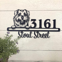 Cute Norfolk Terrier Address Sign, House Number Sign, Address Plaque, Dog Lovers Gift