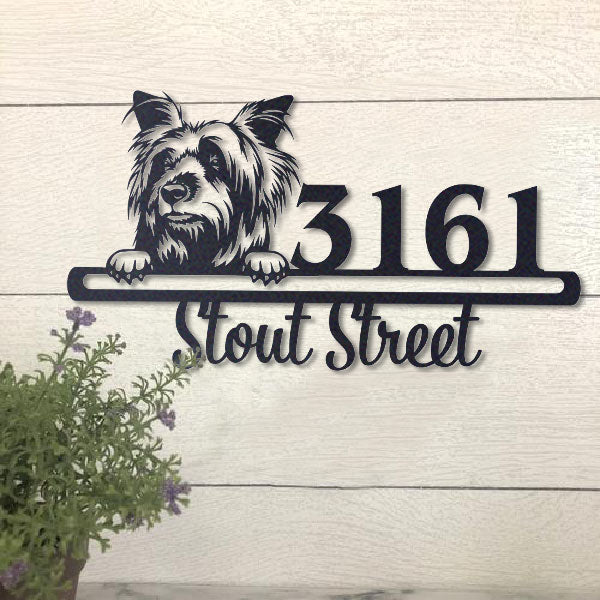 Cute Australian Silky Terrier    Address Sign, House Number Sign, Address Plaque, Dog Lovers Gift