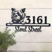 Thumbnail for Cute Australian Silky Terrier    Address Sign, House Number Sign, Address Plaque, Dog Lovers Gift
