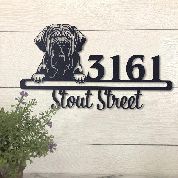 Cute Neapolitan Mastiff    Address Sign, House Number Sign, Address Plaque, Dog Lovers Gift