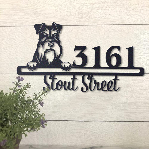 Cute Miniature Schnauze    Address Sign, House Number Sign, Address Plaque, Dog Lovers Gift