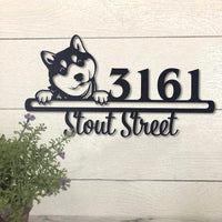 Thumbnail for Cute Shiba Inu Address Sign House Number Address Plaque Dog Lovers Gift