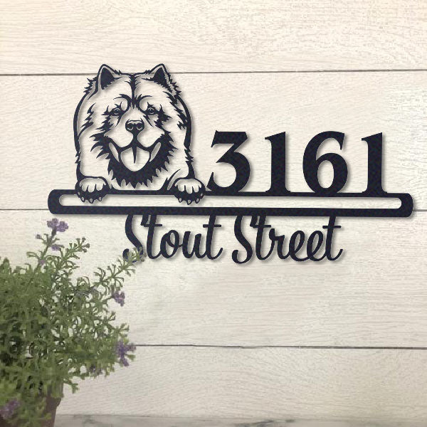 Cute Chow Chow Address Sign House Number Address Plaque Dog Lovers Gift