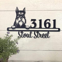 Cute Miniature Schnauze 2 Address Sign, House Number Sign, Address Plaque, Dog Lovers Gift