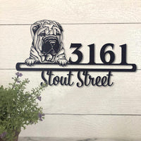 Thumbnail for Cute Chinese Shar Pei Address Sign House Number Address Plaque Dog Lovers Gift