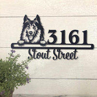 Thumbnail for Cute Shetland Sheepdog Address Sign House Number Address Plaque Dog Lovers Gift