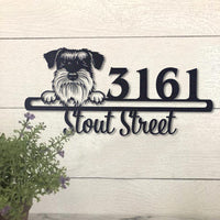 Thumbnail for Cute Schnauzer Address Sign House Number Address Plaque Dog Lovers Gift