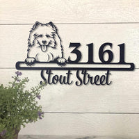 Thumbnail for Cute Samoyed Address Sign House Number Address Plaque Dog Lovers Gift