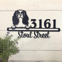 Thumbnail for Cute Cavalier    Address Sign, House Number Sign, Address Plaque, Dog Lovers Gift