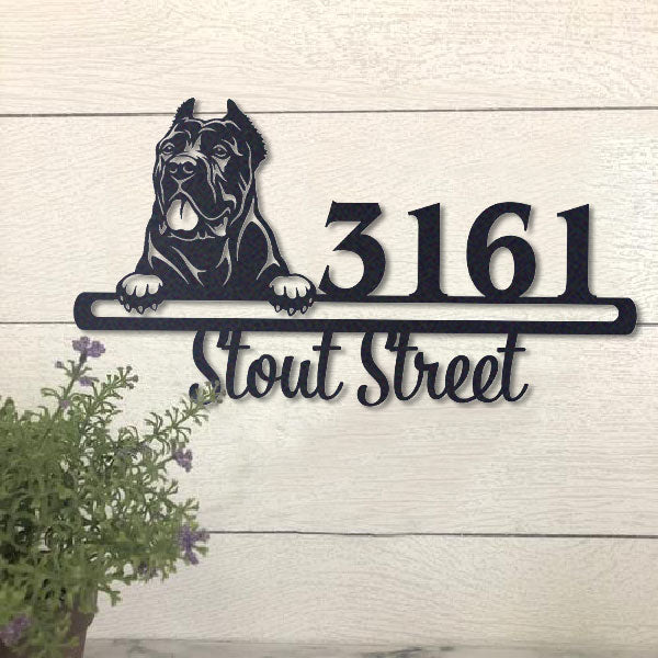 Cute Cane Corso    Address Sign, House Number Sign, Address Plaque, Dog Lovers Gift