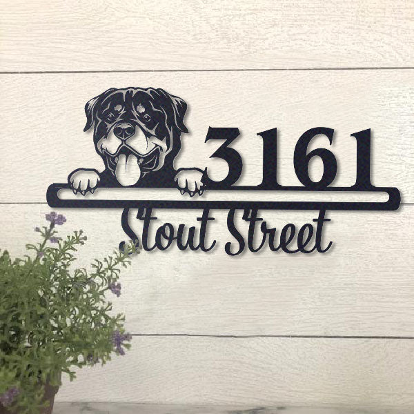 Cute Rottweiler Address Sign House Number Address Plaque Dog Lovers Gift