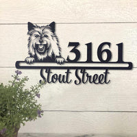 Thumbnail for Cute Cairn Terrier    Address Sign, House Number Sign, Address Plaque, Dog Lovers Gift