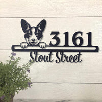 Thumbnail for Cute Cadigan Welsh Corgi    Address Sign, House Number Sign, Address Plaque, Dog Lovers Gift