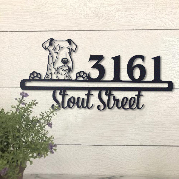 Cute Lakeland Terrier    Address Sign, House Number Sign, Address Plaque, Dog Lovers Gift