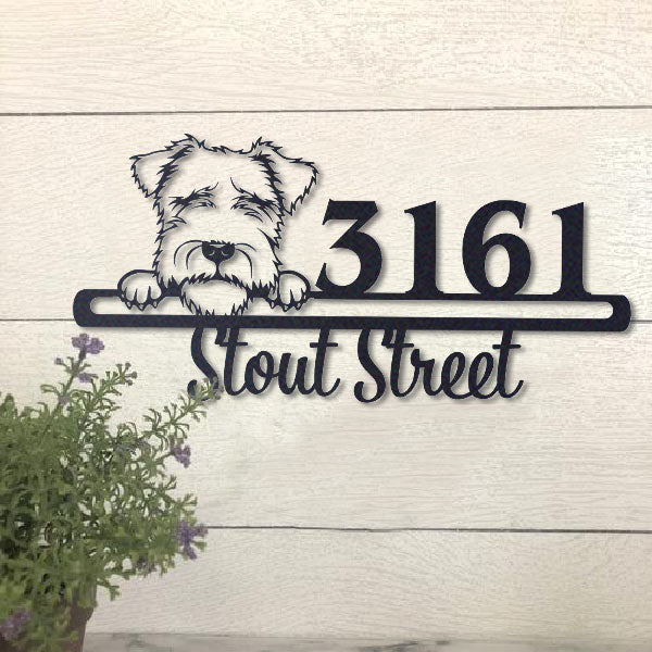 Cute Lakeland Terrier 1    Address Sign, House Number Sign, Address Plaque, Dog Lovers Gift