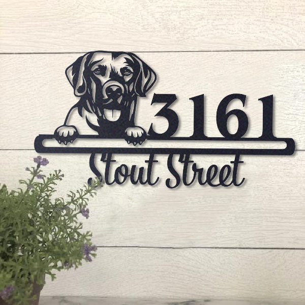 Cute Labrador Retriever 2 Address Sign, House Number Sign, Address Plaque, Dog Lovers Gift