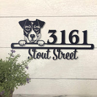 Thumbnail for Cute Jack Russell    Address Sign, House Number Sign, Address Plaque, Dog Lovers Gift