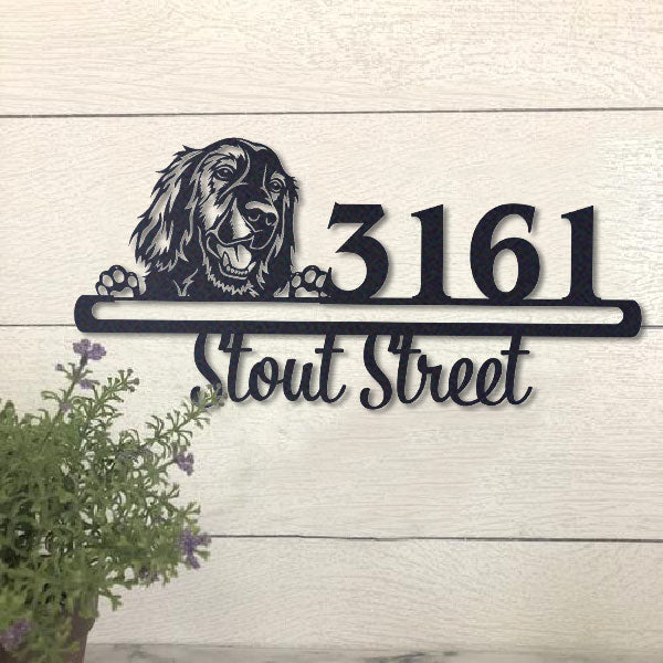 Cute Irish Setter 2    Address Sign, House Number Sign, Address Plaque, Dog Lovers Gift