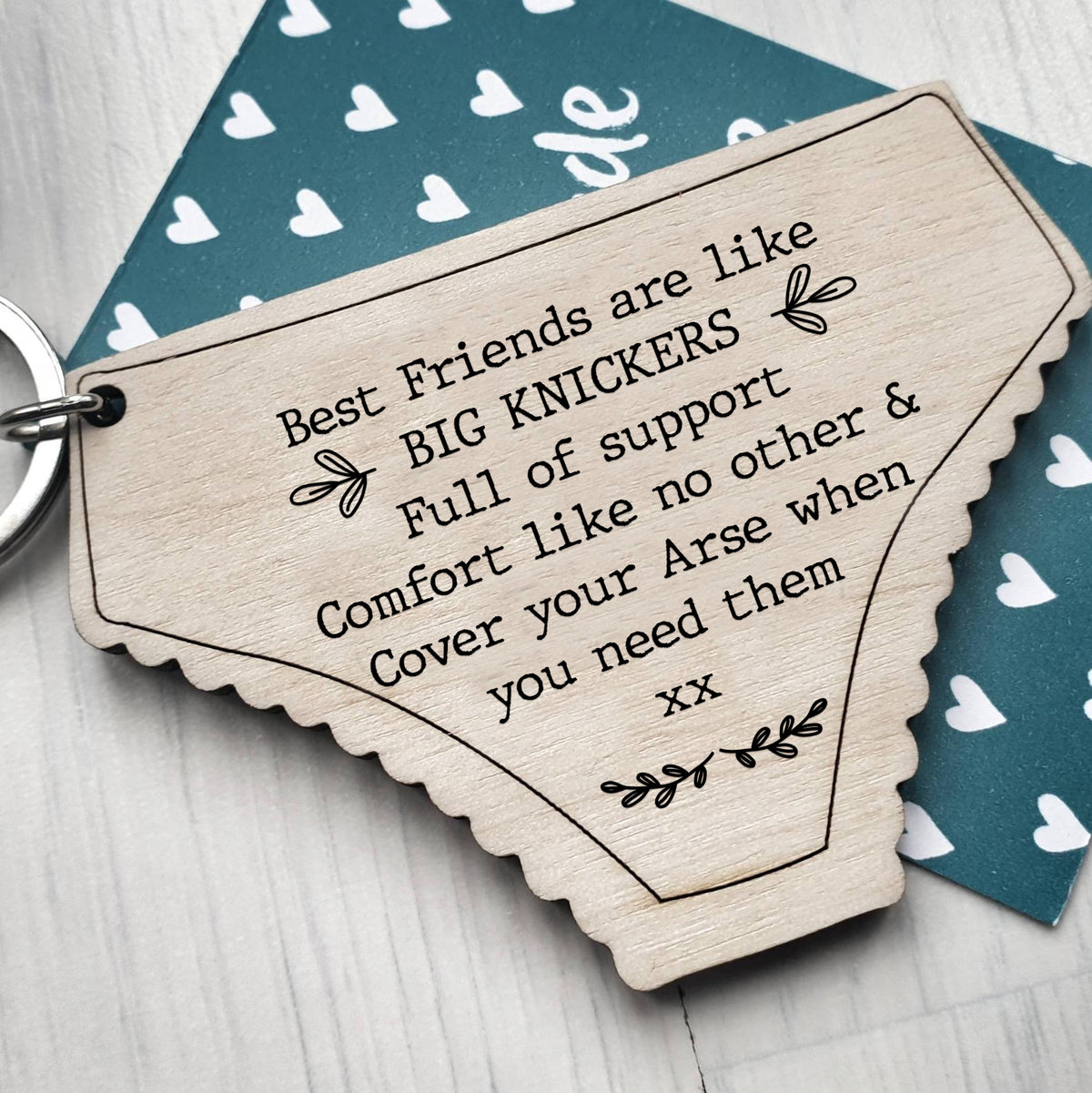 Personalized best friend funny wooden keychain best friend are like big knicker ornament with pet name