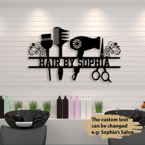 Hair Stylist Barber Metal Sign Name Personalized