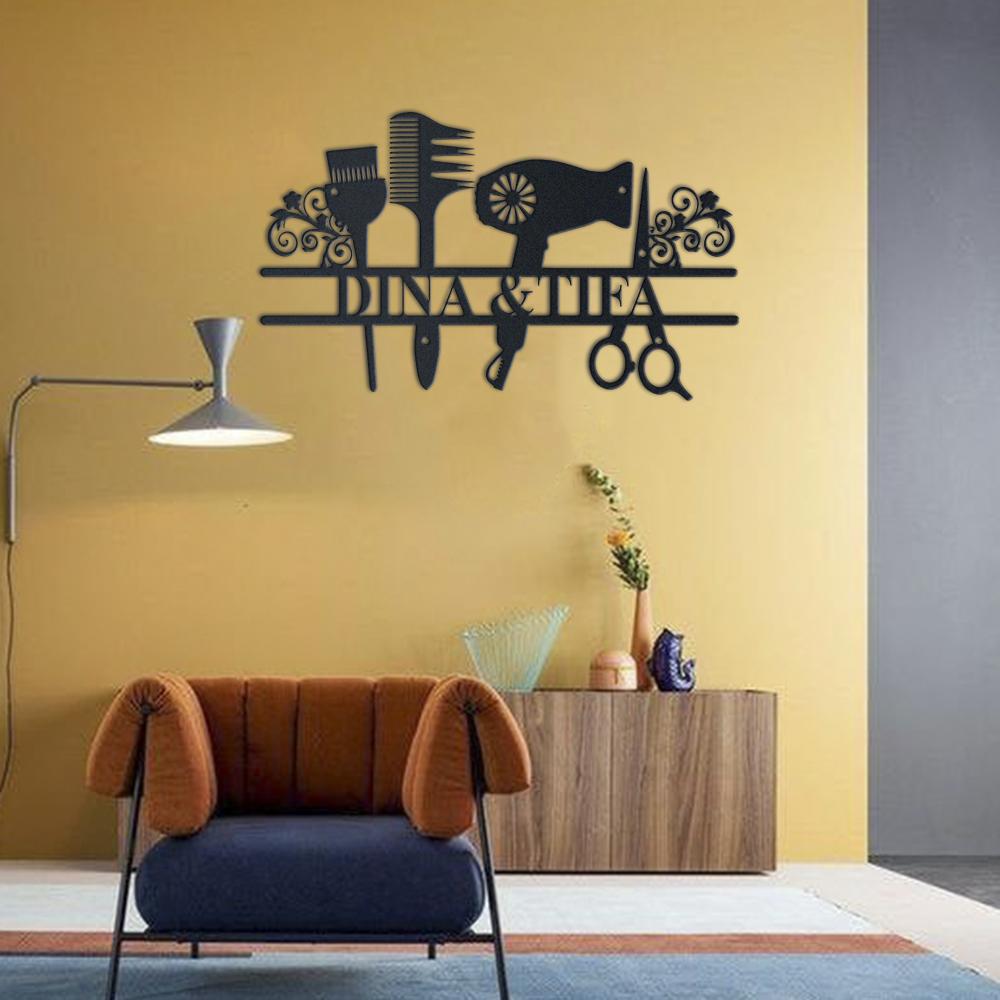 Hair Stylist Barber Metal Sign Name Personalized