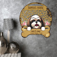 Thumbnail for Dog Lovers  Color Metal Sign The Dog's House and Humans Live Here Too Personalized