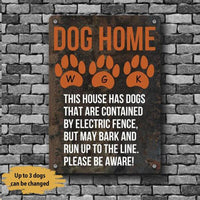 Thumbnail for Dog Lovers Personalized Printed Metal Sign This House Has Dogs That Are Contained By Electric Fence