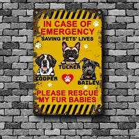 Thumbnail for Dog Lovers Printed Metal In Case Of Emergency Saving Pets' Lives Personalized
