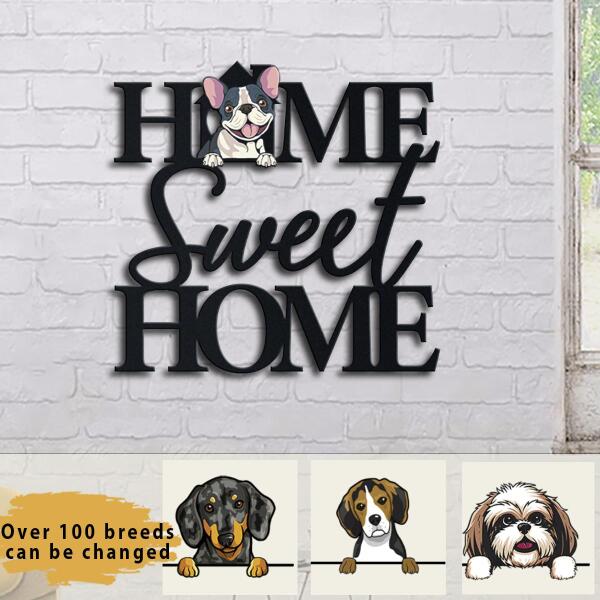 Dog Lovers Color Metal Sign Home Sweet Home Personalized