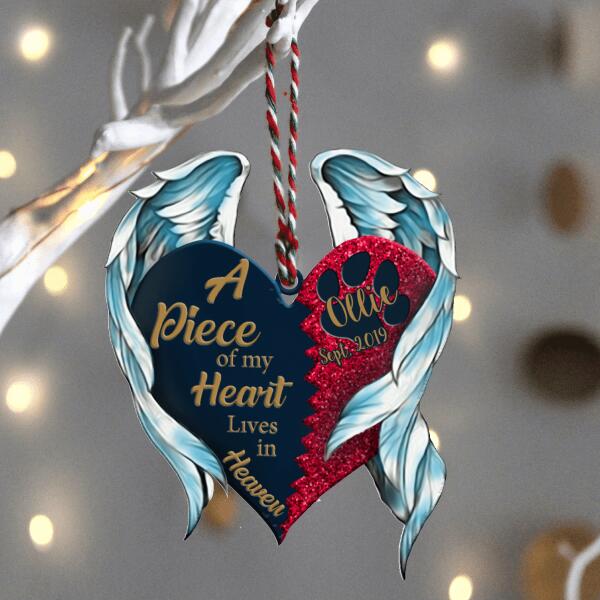 Dog Lovers Ornament A Piece Of My Heart Lives In Heaven Personalized Christmas Gift