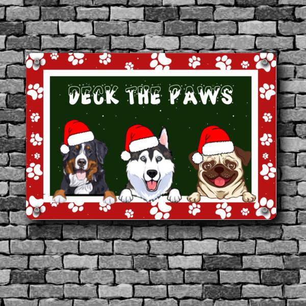 Dog Lovers Printed Metal Sign Deck The Paws Personalized