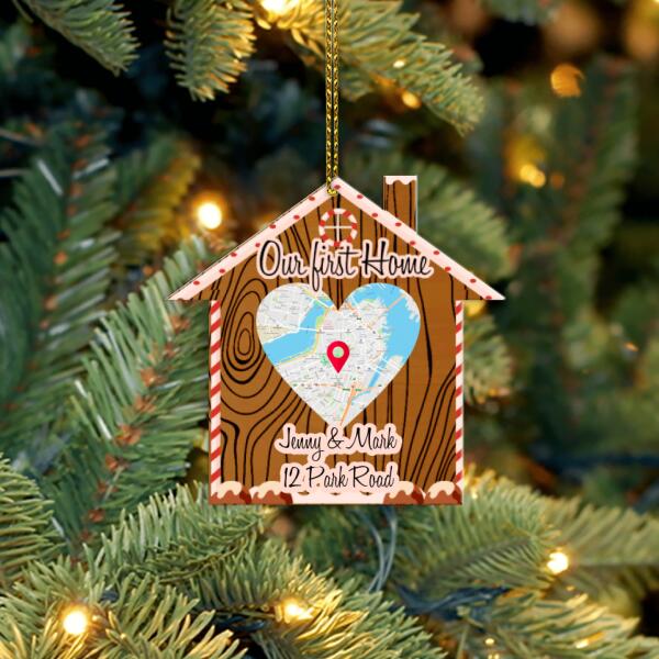 Personalized family layered ornament with pet name