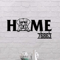 Thumbnail for Dog Lovers Metal Sign Home With Cute Dog Face Personalized