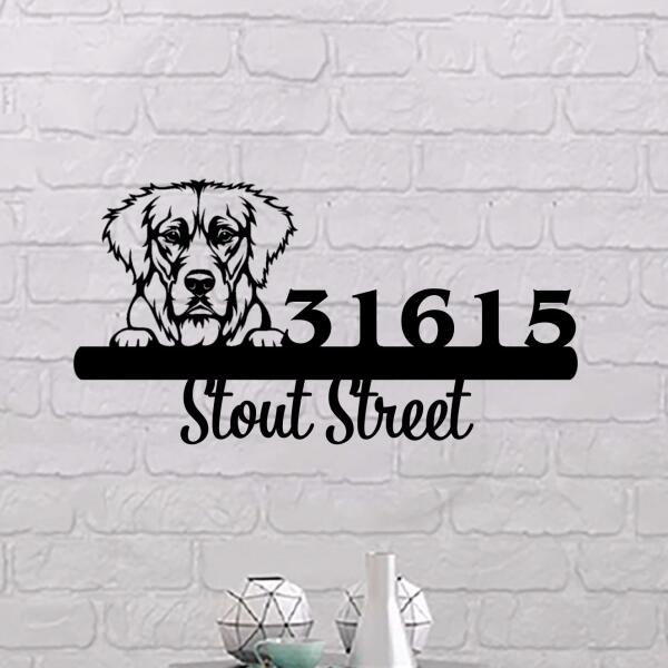 Cute Dog Cat Address Sign, House Number Sign, Address Plaque, Dog Lovers Gift