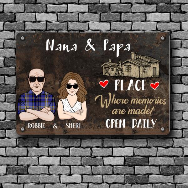 Family Printed Metal Nana & Papa's Place Where Memories Are Made Personalized