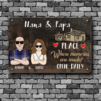 Thumbnail for Family Printed Metal Nana & Papa's Place Where Memories Are Made Personalized