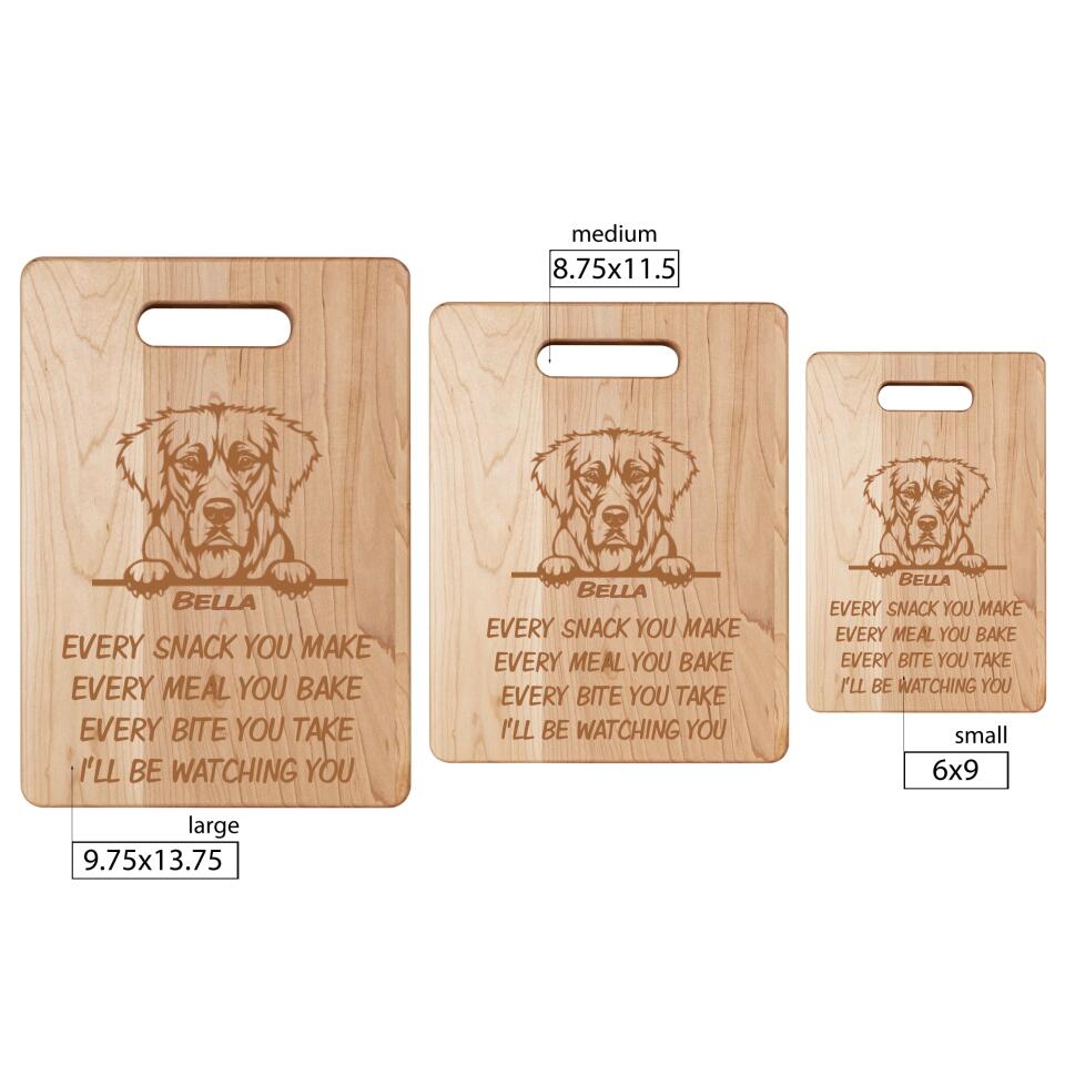Personalized dog lovers maple cutting board for pet lovers - product view 3