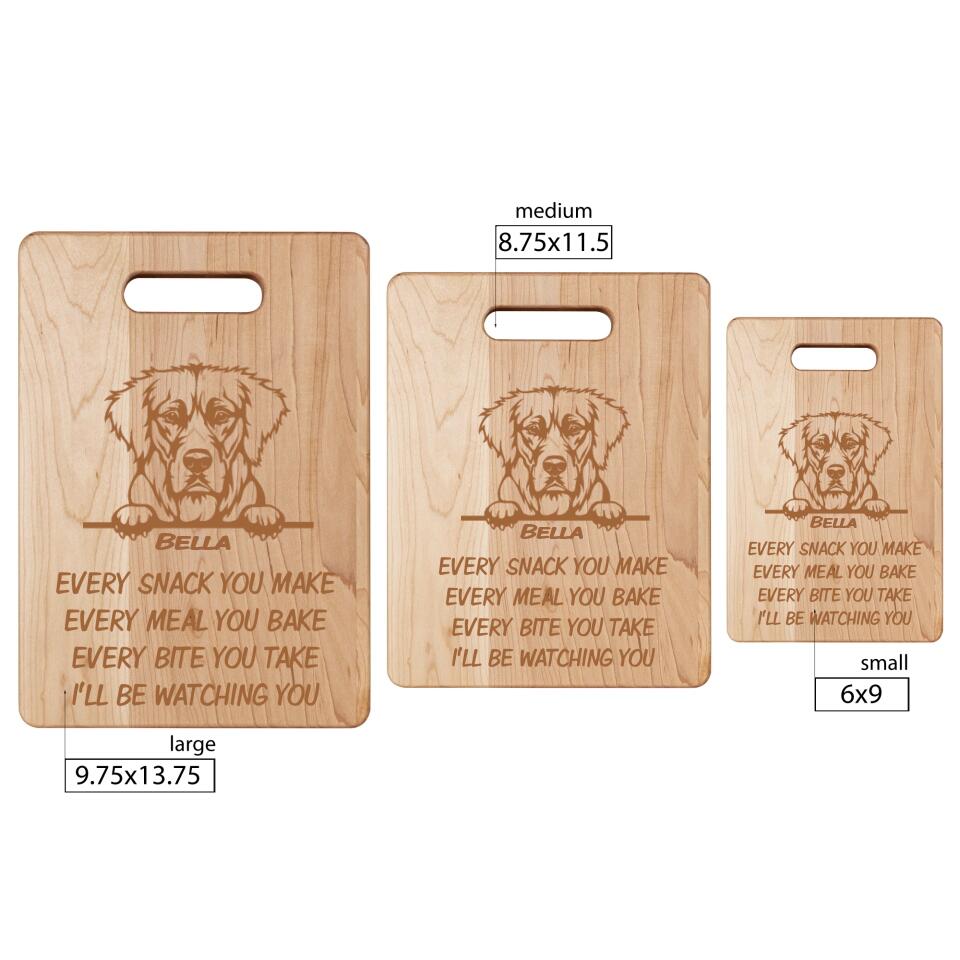 Dog Lovers Maple Cutting Board Every Snack You Make Personalized