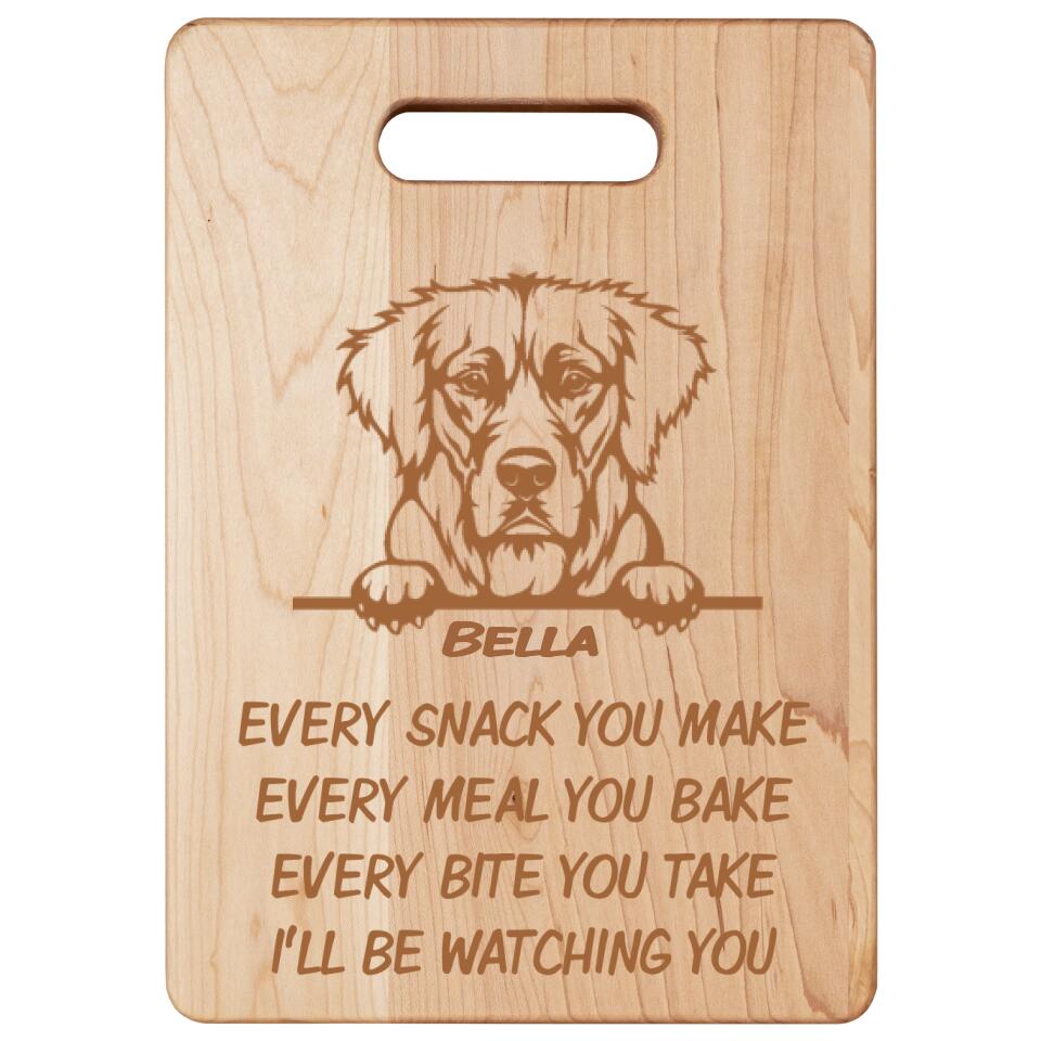 Personalized dog lovers maple cutting board for pet lovers - product view 2