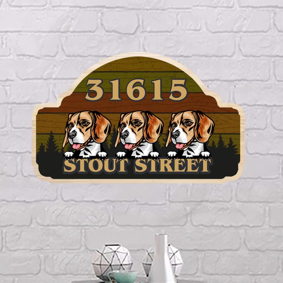 Dog Lovers    Cute Dog With Number And Street  Address Sign, House Number Sign, Address Plaque Personalized