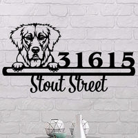 Thumbnail for Personalized Cute Dogs Metal Address Signs, Outdoor Metal Sign, House Number Sign, Address Plaque