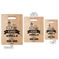 Thumbnail for Dog Lovers Maple Cutting Board King Of The Grill And The Best Dog Dad Ever Personalized