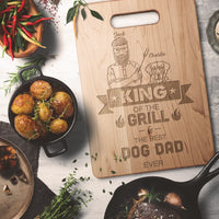 Thumbnail for Dog Lovers Maple Cutting Board King Of The Grill And The Best Dog Dad Ever Personalized